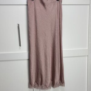 Bohme Blush Maxi Skirt with Lace Trim